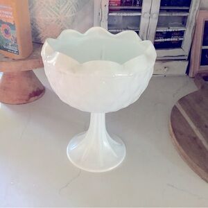 Vintage Milk Glass Compote